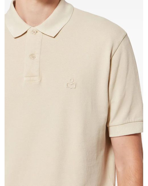Isabel Marant White Afko Embroidered Polo Shirt for men