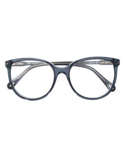 Chloé Blue Round Frame Eyeglasses