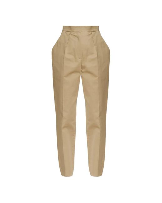Balmain Natural Pleated-Detail Tailored Trousers
