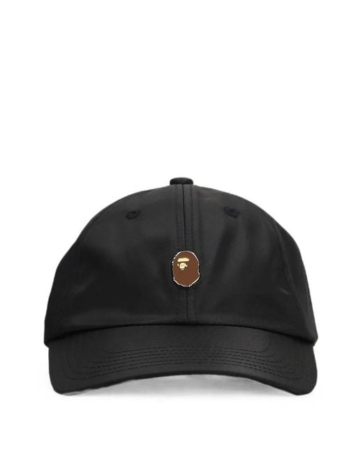 A Bathing Ape Black Casquette Ape Head À Logo Brodé for men