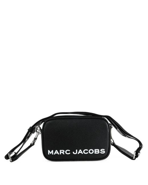 Marc Jacobs Black Logo-Print Leather Shoulder Bag
