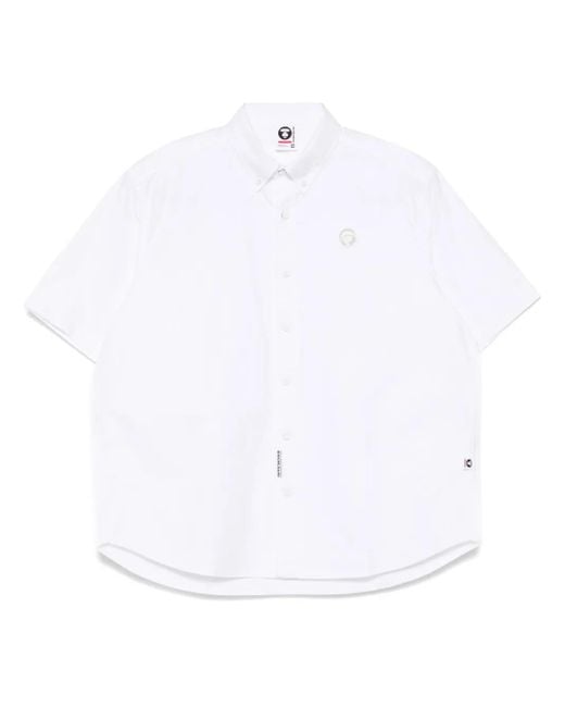 Aape By A Bathing Ape Herren APENOW Hemd mit Moonface-Logo in weiß