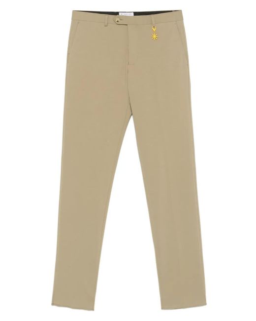 Manuel Ritz Natural Logo-Appliqué Trousers for men
