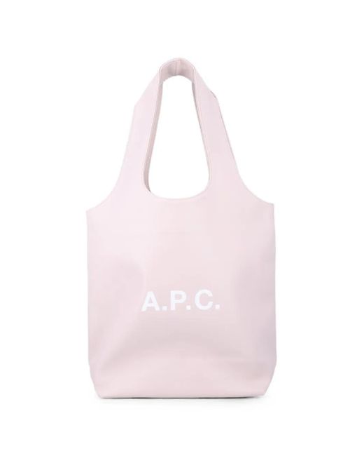 A.P.C. Pink Ninon Logo-Print Tote Bag