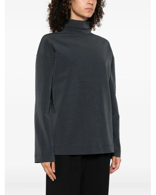 Nanushka Black Sitara Turtleneck Long-Sleeve Top