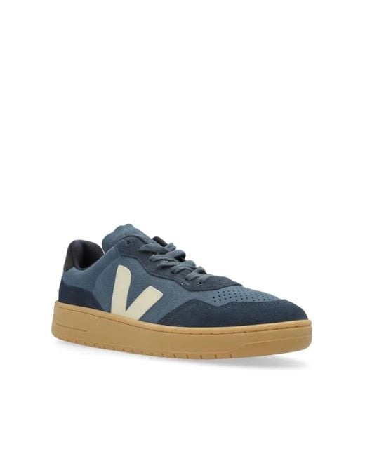 Veja Blue V-90 Suede Low-Top Sneakers