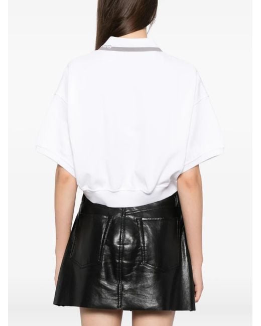 Alexander Wang White Logo-Collar Polo Shirt