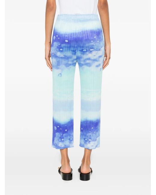 Pleats Please Issey Miyake Blue Pleated Trousers