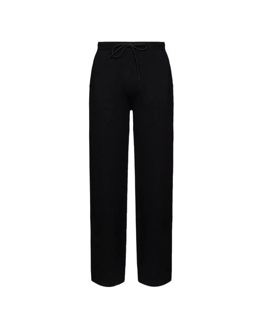 Hevò Black Drawstring-Waist Knit Trousers for men