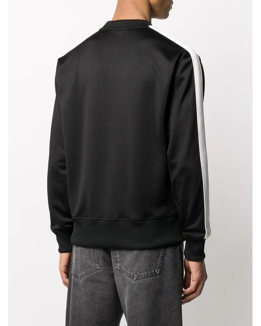 AMI Black Crew Neck Sweatshirt With Ami Embroidery for men