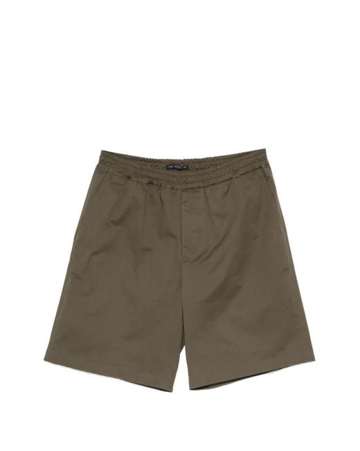 Low Brand Green George Coulisse Stud-Embellished Drawstring Shorts for men