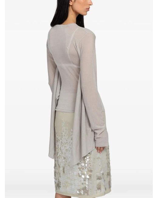 Paloma Wool Gray Suga Draped-Panel Blouse