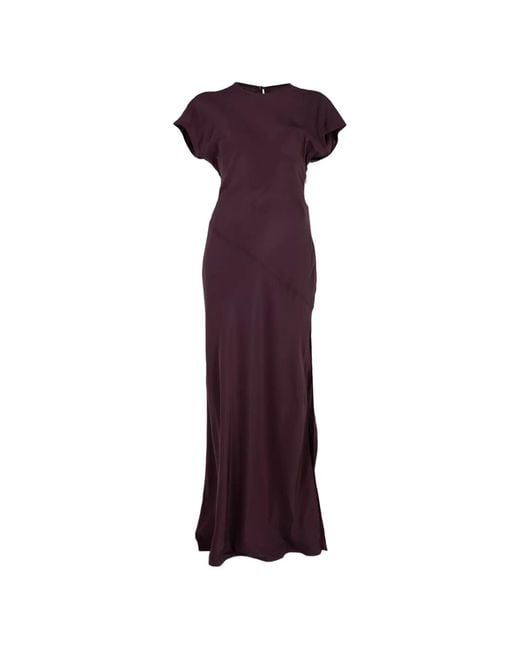 Sir Purple Noria Cap-Sleeve Maxi Dress