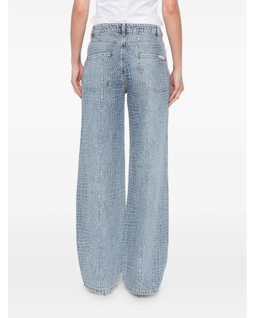 Self-Portrait Blue Straight Leg Jeans