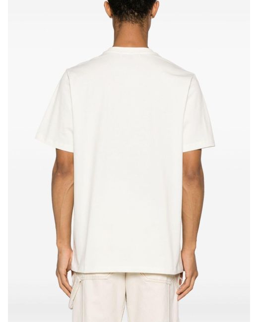 MSGM White Logo-print Cotton T-shirt for men