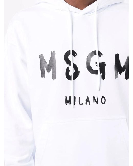 Sudadera Con Capucha Y Logo Estampado MSGM de hombre de color Blue