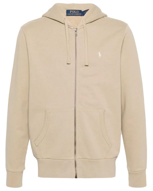 Polo Ralph Lauren Natural Polo-Pony-Embroidery Zipped Hoodie for men