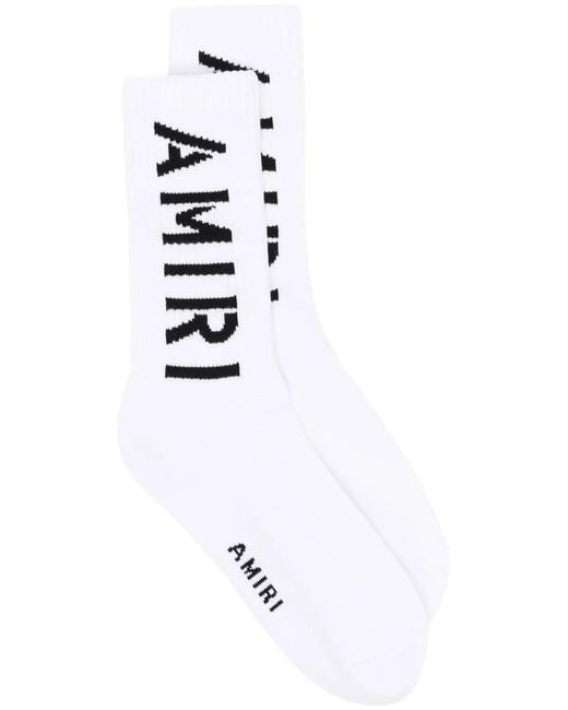 Amiri White Logo-Print Socks for men