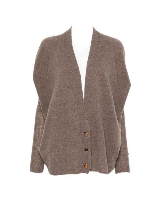 Alysi Brown V-Neck Cardigan