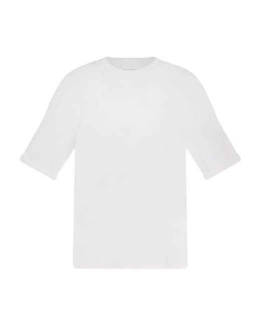 メンズ Brunello Cucinelli リブトリム Tシャツ White