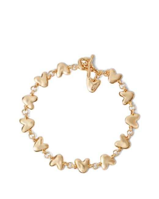 Claudie Pierlot Metallic Hammered-Heart Chain Necklace