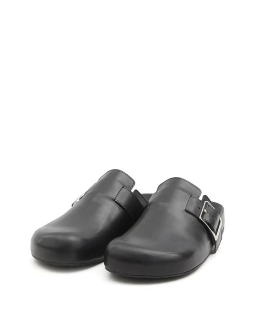 Loewe Black Leather Ease Buckle Mule for men