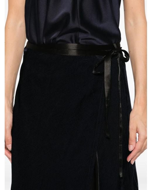 Forte_forte Black Fluid Chic Velvet Sarong Skirt