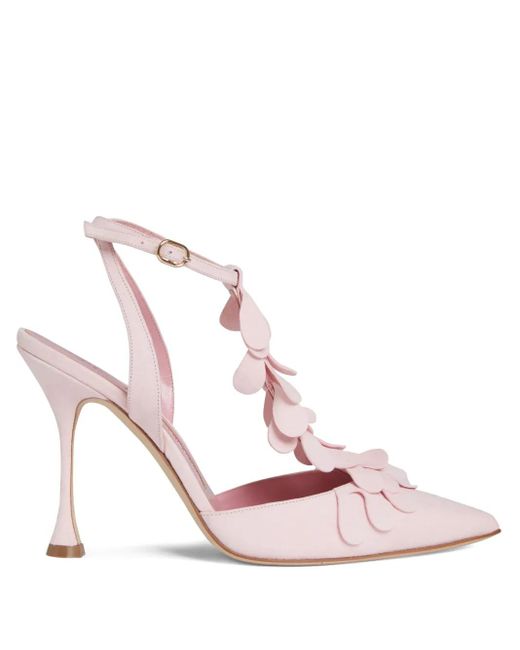 Manolo Blahnik Pink 105Mm Marwam Petal-Embellished Pumps