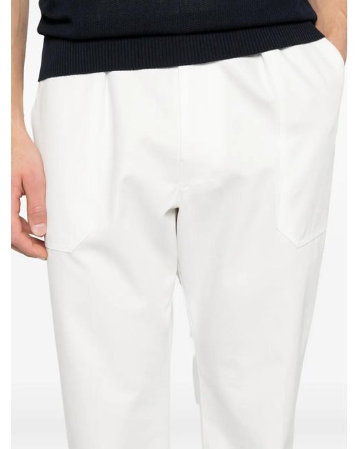 Eleventy White Pleated Trousers for men