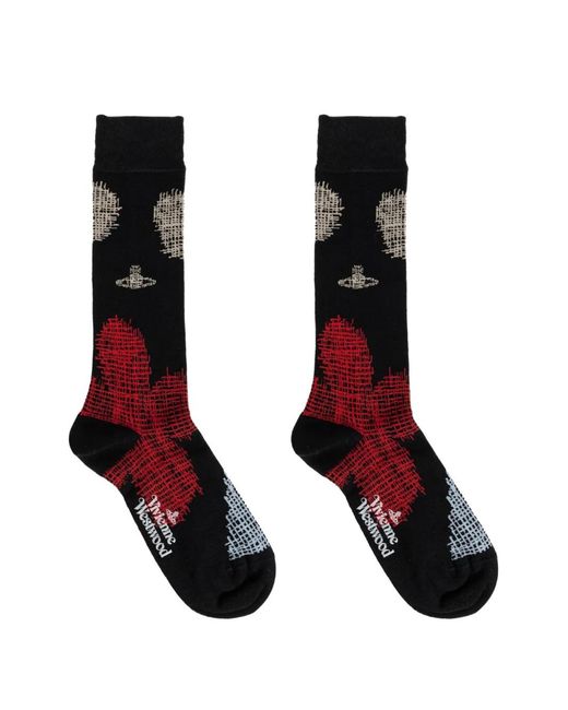 Vivienne Westwood Black Orb-Logo Intarsia-Knit Socks
