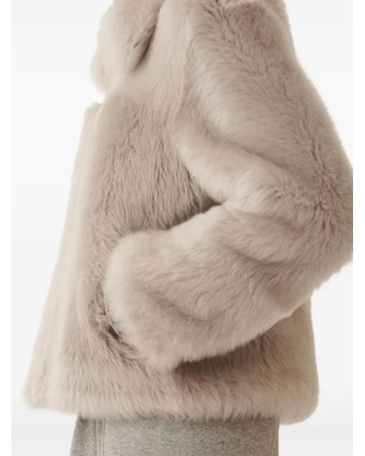 Fabiana Filippi Brown Shearling Zip-Front Jacket