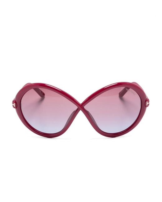 Tom Ford Pink Jada Oversize Sunglasses