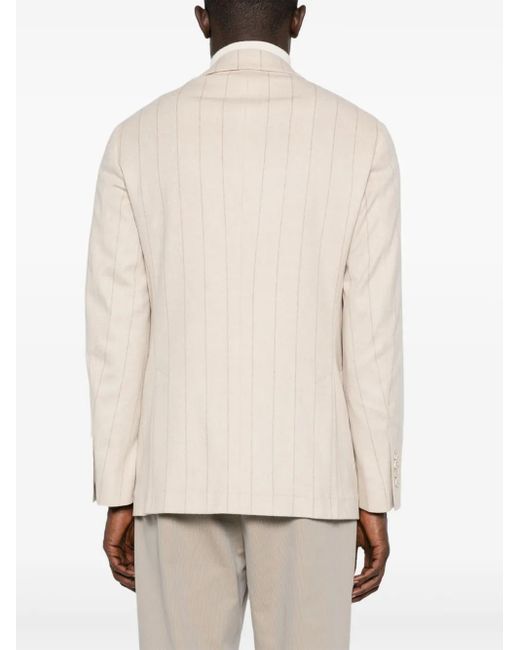 Brunello Cucinelli White Striped Blazer for men