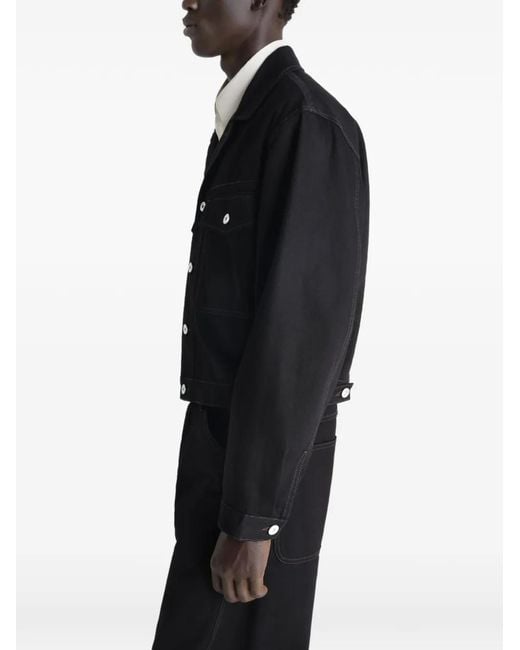 Lemaire Black Denim Trucker Jacket for men