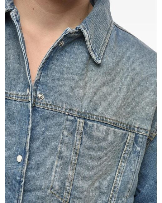 1989 STUDIO Blue Chemise En Jean À Manches Courtes for men