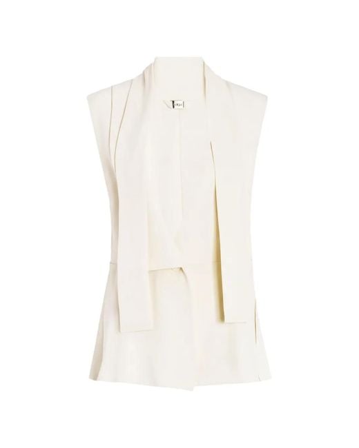 High White Clasp Pussy-Bow Vest
