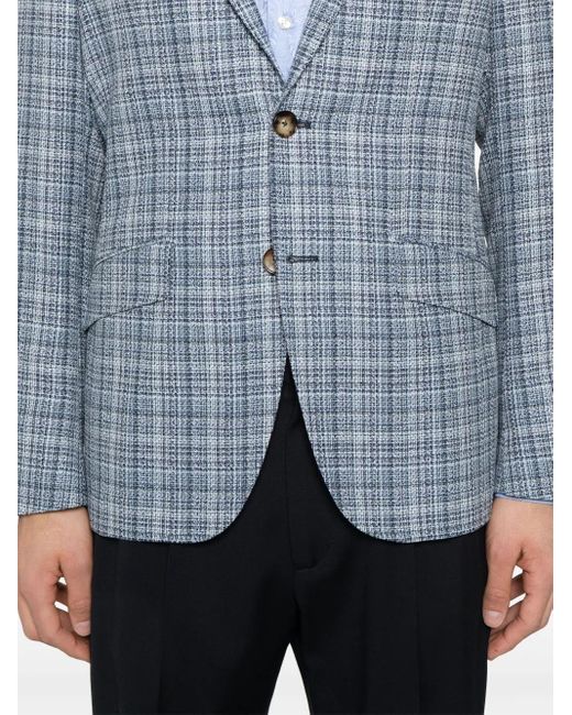 Etro Blue Single-Breasted Blazer for men