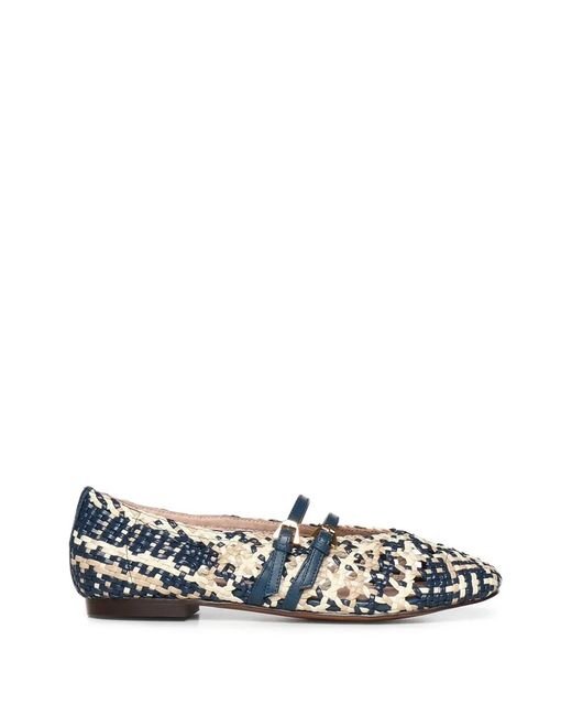 Coccinelle White Risako Woven-Design Strappy Ballet Flats