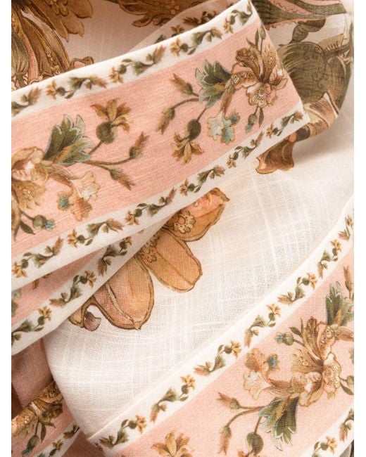 Zimmermann Natural Chintz Paisley-pattern Wrap Cotton Mini Dress