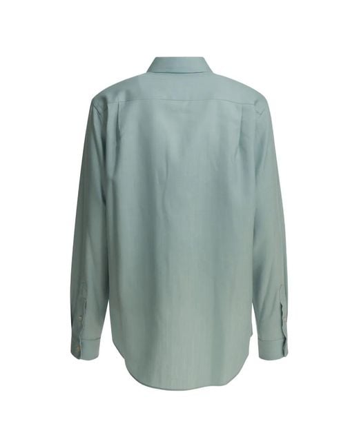 Auralee Blue Wool Flap-Pocket Coat
