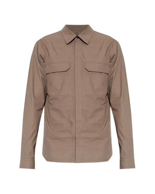Rick Owens Brown Flap-Pocket Long-Sleeve Shirt for men