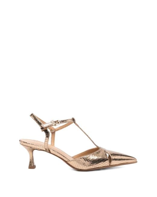 Sergio Levantesi Natural T-Strap Pointed-Toe Pumps