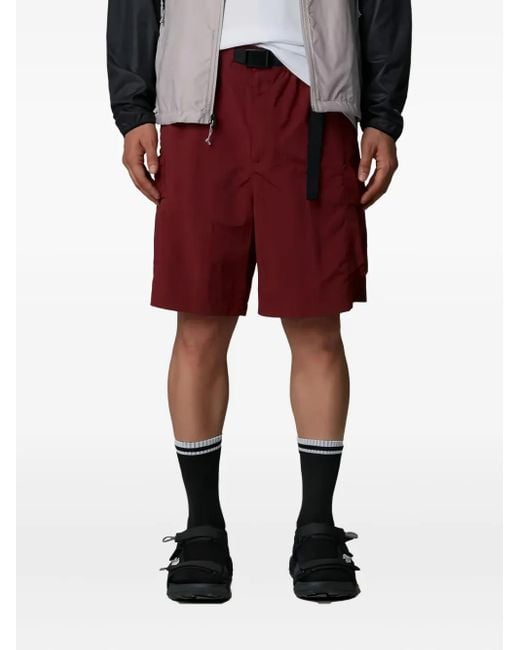 The North Face Red Cargo-Pocket Belted Shorts for men