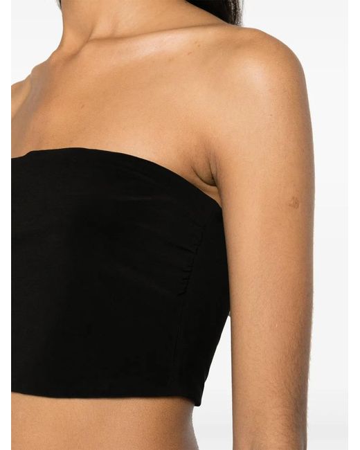 Norma Kamali Black Strapless Cropped Top