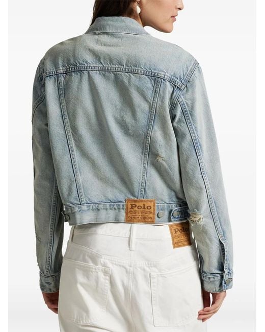 Polo Ralph Lauren Blue Distressed Denim Jacket