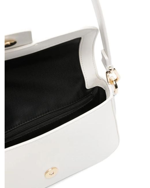 Lacoste White Small Flap Shoulder Bag