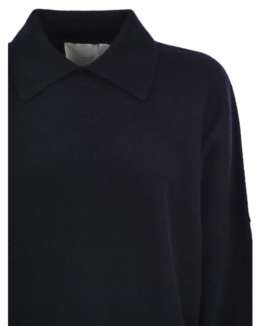 Vanisé Black Cashmere Polo Top