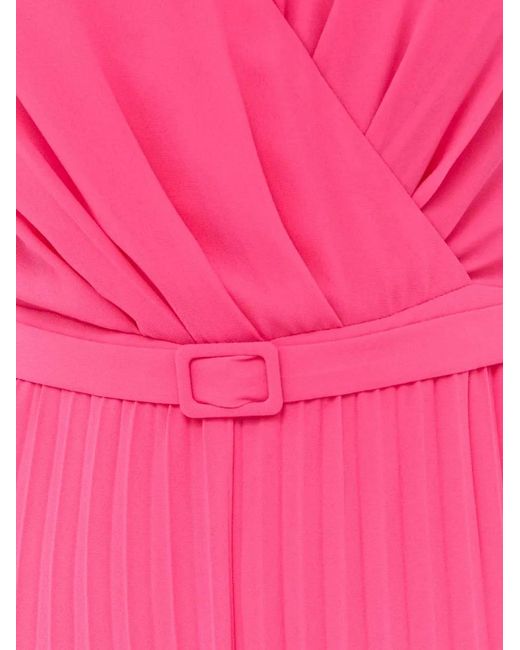 Morgan Pink Belted Pleated Jumpsuit