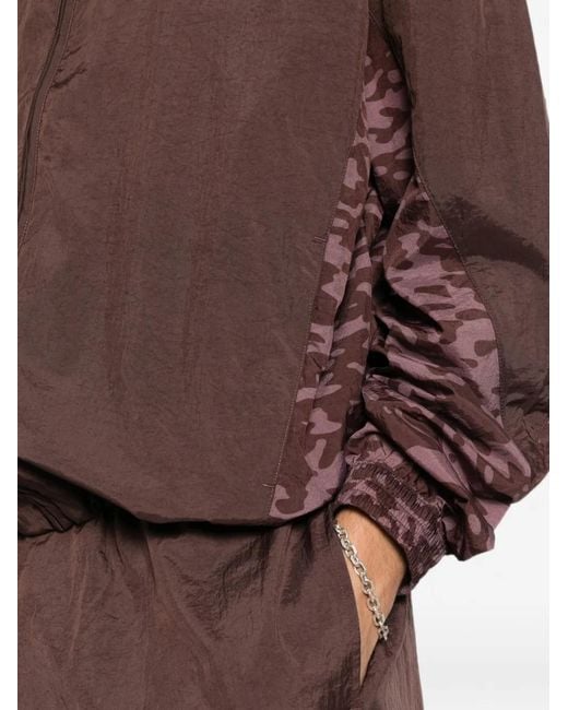 PUMA Brown Camo-Print Zip-Up Jacket for men