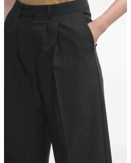 Herskind Black Pleated Cropped Trousers